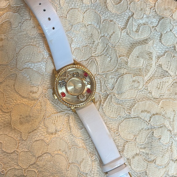 Origami Owl Locket Watch Women 38mm Gold Tone Love Heart K/Rose/Charms Bling